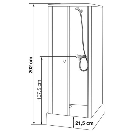 CA90GB Kinedo Consort 900 x 900mm Shower Pod Technical Drawing Shower Cubicle