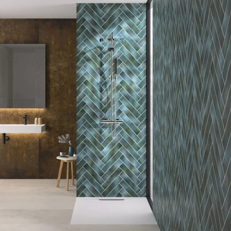 Kinewall Blue Green Herringbone 1500 x 2500mm Panel