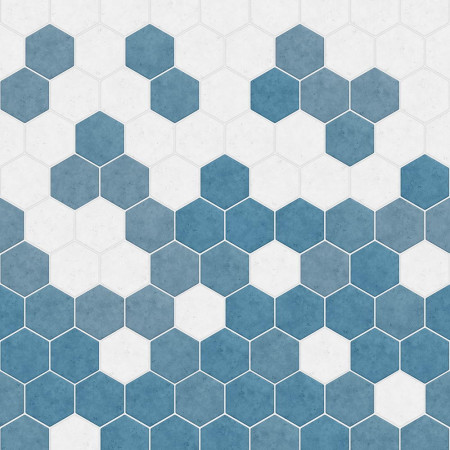 PM340 Kinewall Blue Monochrome Hexagon 1250 x 2500mm Panel Swatch