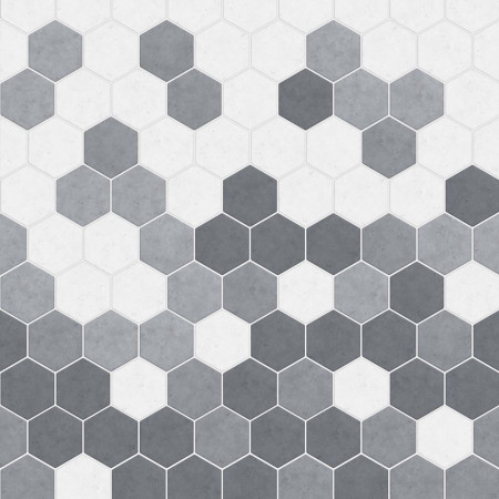 PM361 Kinewall Grey Monochrome Hexagon 1500 x 2500mm Panel Swatch