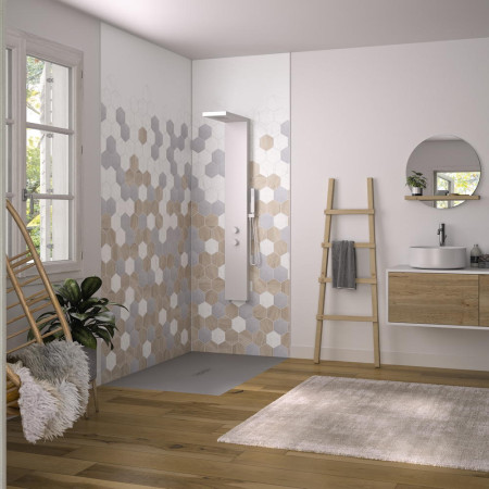 PM1038 Kinewall Hexagon Trilogy 1500 x 2500mm Panel Lifestyle