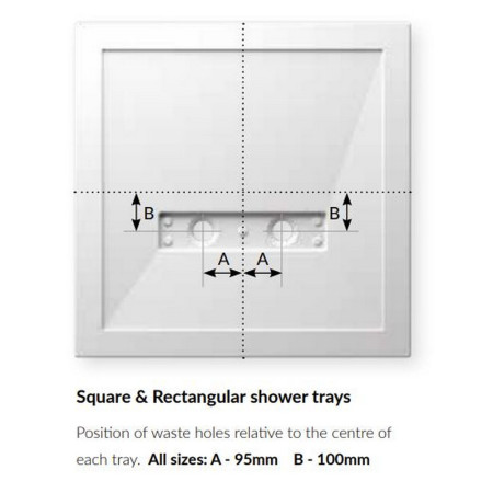 C2T10090T Kudos Connect2 1000 x 900mm Rectangle Shower Tray Waste Position