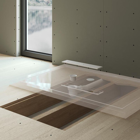 C2T17070T Kudos Connect2 1700 x 700mm Rectangle Shower Tray Underfloor Installation