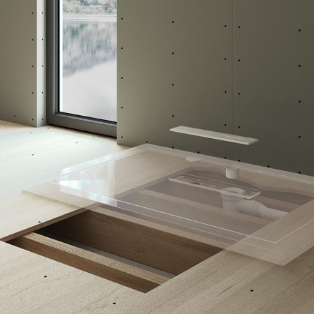 C2T17090T Kudos Connect2 1700 x 900mm Rectangle Shower Tray Bathroom Installation