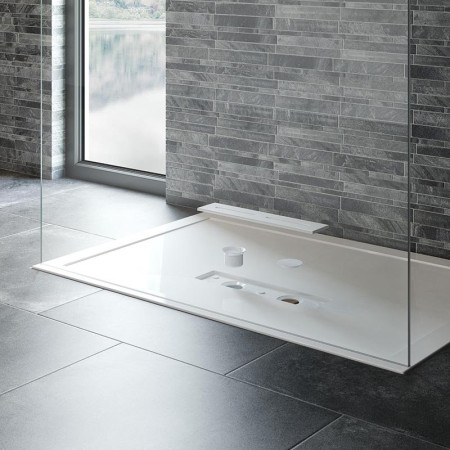 C2T17070TSR Kudos Connect2 1700 x 700mm Rectangle Slip Resistant Shower Tray Waste Installation