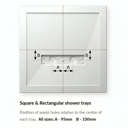 C2T16080TSR Kudos Connect2 1600 x 800mm Rectangle Anti Slip Shower Tray Waste Positions