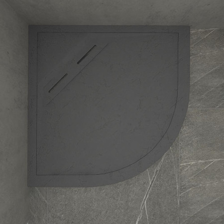 C2T91CSLGR Kudos Connect2 910 x 910mm Curved Slate Grey Shower Tray (1)