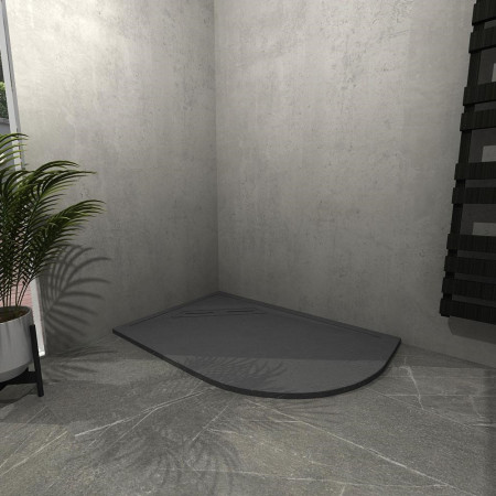 C2TQ1090LHTSLGR Kudos Connect 2 Left Hand Offset Quadrant Slate Grey Shower Tray 1000 x 900mm Lifestyle