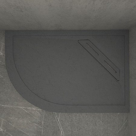 Kudos Connect 2 Right Hand Offset Quadrant Slate Grey Shower Tray 1000 x 800mm
