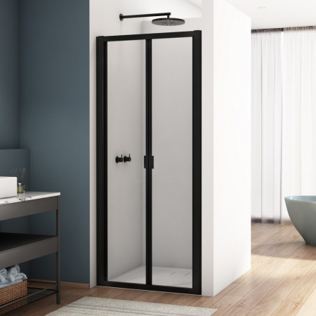 Kudos Divera 1000mm Bifold Shower Door in Matt Black
