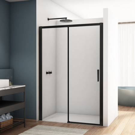 Kudos Divera 1000mm Sliding Shower Door in Matt Black