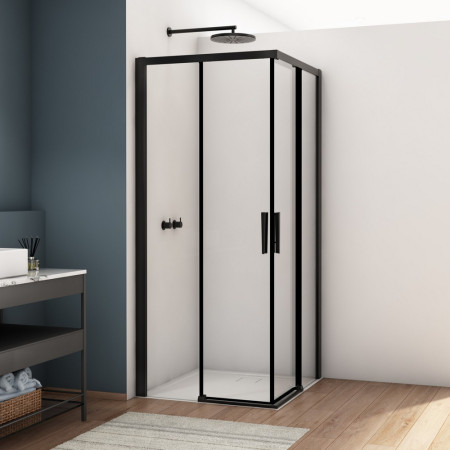 Kudos Divera 700 x 700mm Corner Entry Shower Enclosure in Matt Black