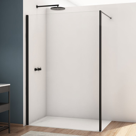 Kudos Divera 800mm Wetroom Panel in Matt Black
