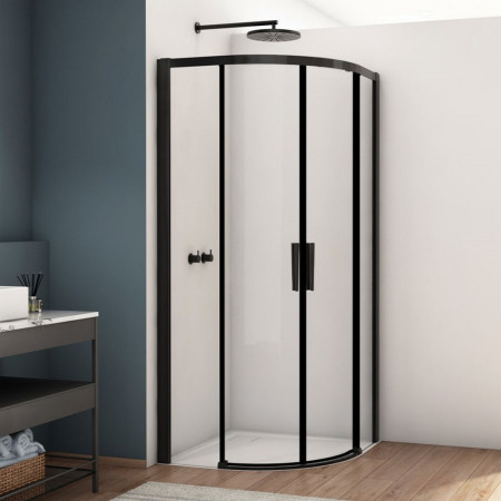 Kudos Divera 800 x 800mm Quadrant Shower Enclosure in Matt Black