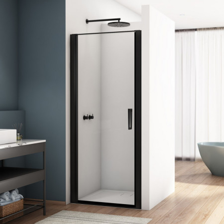 Kudos Divera 900mm Pivot Shower Door in Matt Black
