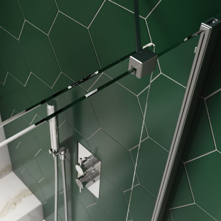 4BASCDUORHS Kudos Inspire 2 Panel 1500 x 875mm In Fold 6mm RH Bath Screen Folding Mechanism