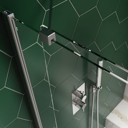 4BASCDUO8LH Kudos Inspire 2 Panel 1500 x 875mm In Fold 8mm LH Bath Screen Folding Mechanism