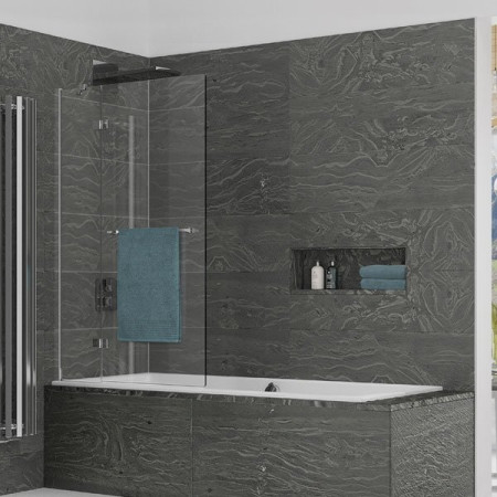 Kudos Inspire 2 Panel In-Swing Bath Screen 1500 x 950mm LH - 6mm Glass