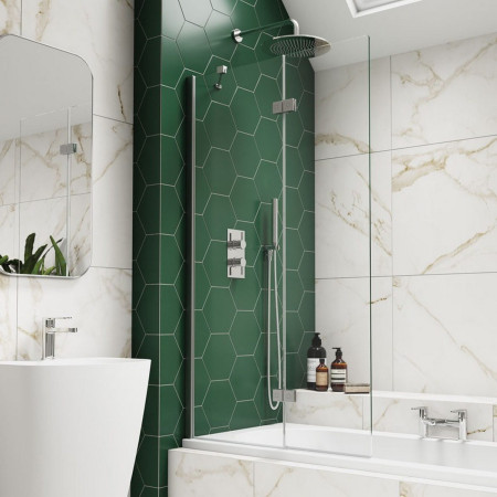 4BASCDUO Kudos Inspire Two Panel In Fold Bath Screen Left Handed Option