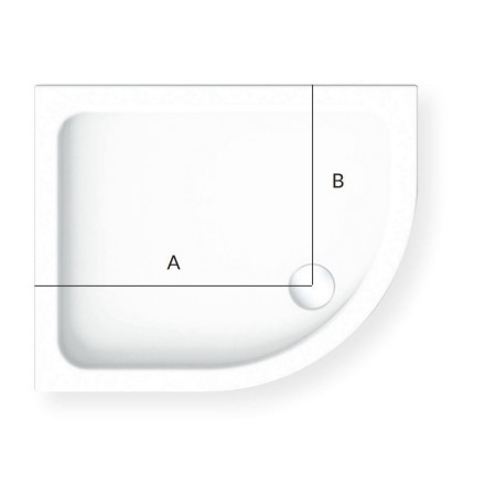 KSQ10090RH Kudos Kstone 1000 x 900mm Offset Quadrant Shower Tray Right Hand Waste Position