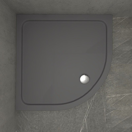 KSQ90SRGR Kudos Kstone Slip Resistant Slate Grey 900mm Quadrant Shower Tray (1)