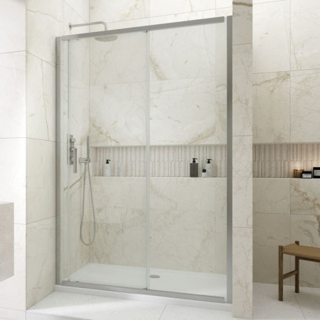 Kudos Siona 1400mm Sliding Shower Door in Chrome