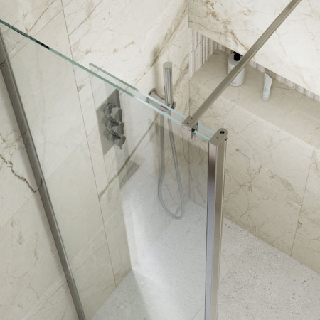 SNWPI80 Kudos Siona 800mm Wetroom Panel in Chrome with a Closed Deflector Panel