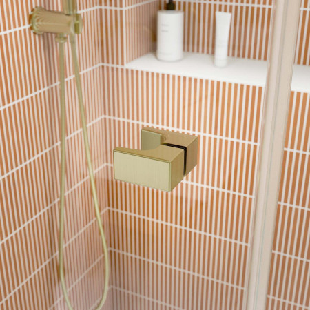 SNPCP80BRG Kudos Siona 800mm Pivot Corner Shower Door in Brushed Brass Door Handle