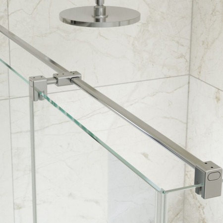SNPR100 Kudos Siona 1000mm Pivot Recess Shower Door in Chrome Stabilising Bar