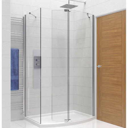 Kudos Ultimate8 1200mm Curved Wetroom Panel and Chrome Wall Post Tray Installation