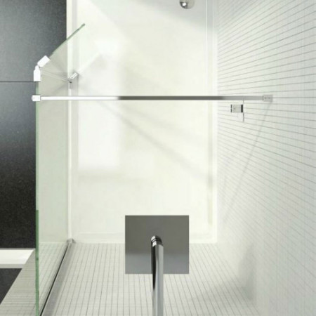 Kudos Ultimate 2 500mm Wetroom Panel 10mm Glass with Matt Black Profile