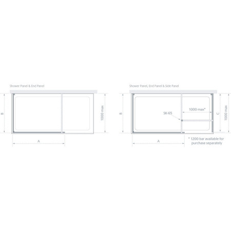 LK815-140S Lakes 1400mm Marseilles Walk In Shower Panel (2)