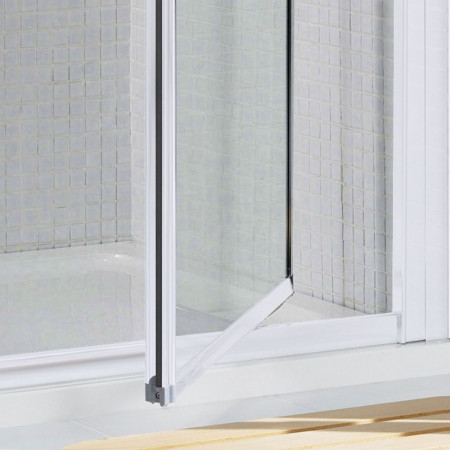Lakes 700mm Framed Pivot Shower Door in White Door Opening