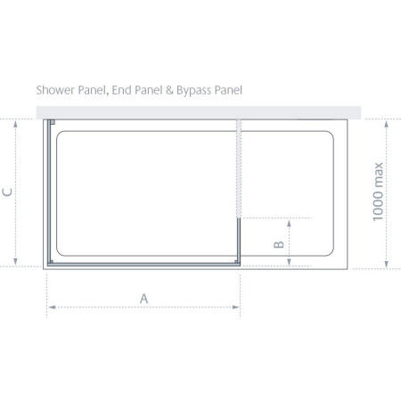 LK814-075S Lakes 750mm Andora Walk In Shower Panel (2)