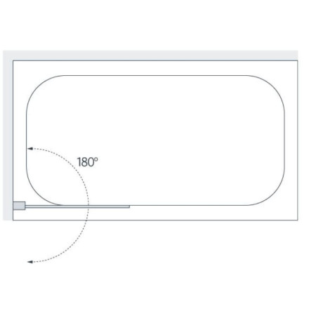 Lakes Classic 800mm Curved Bath Screen with Towel Rail