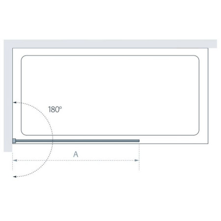 LK850070S Lakes Alassio 700mm Hinged Shower Screen Line Drawing