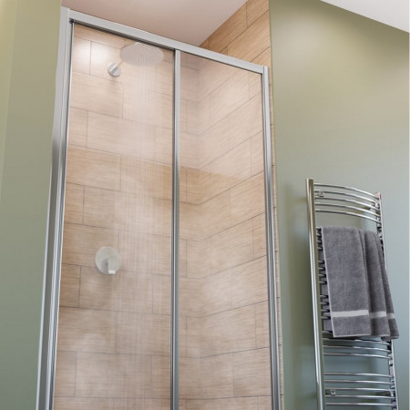 LK12S100S Lakes Bathrooms 1000mm Framed Sliding Shower Door