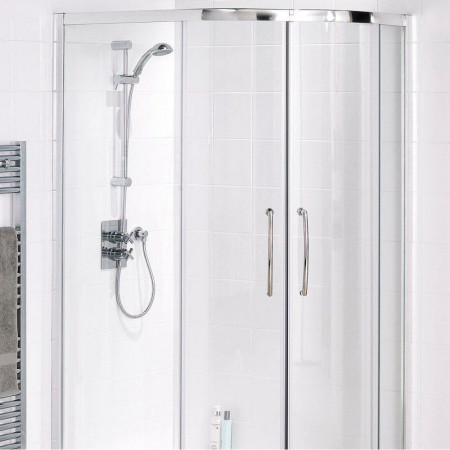 CLR120S/CLR090S Lakes Bathrooms Easy Fit 1200mm x 900mm Offset Quadrant Shower Enclosure in Silver