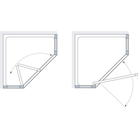 LKVB07005 LPE34-4030 Lakes Bathrooms 900mm Semi Frameless Pentagon Shower Enclosure with Bifold Door Line Drawing