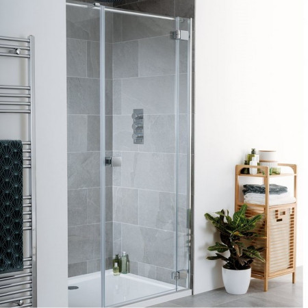 Lakes Cayman 1400mm Hinged Shower Door with Inline Panel