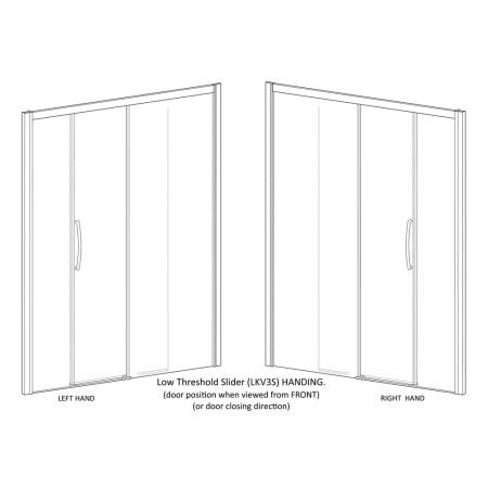 LKV3S110RS Lakes Classic Collection Semi-Frameless Low Threshold Slider Door 1100mm Right Hand (2)