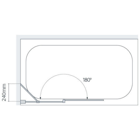 SS120S Lakes Classic Curved Hinged 930mm Bath Screen (2)