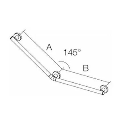 3010SG05 Lakes Series 150 Steel SG 580 x 480mm Reversible Wall Handle Line Drawing