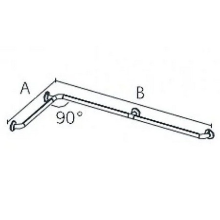 4030SG05PM Lakes Series 400 SG 660mm Double Shower Handrail Line Drawing