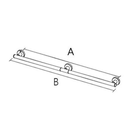 4007SG05PM Lakes Series 400 SG 1250mm Wall Handrail Line Drawing