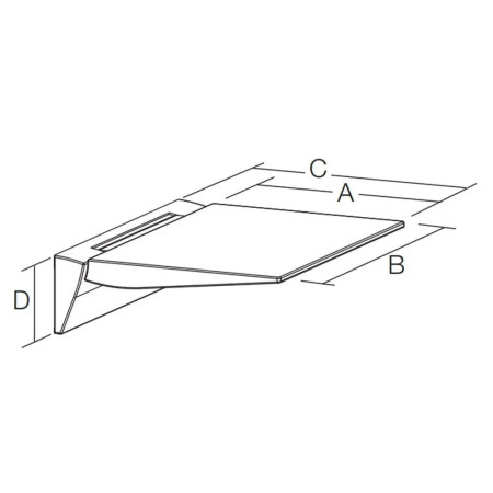 Lakes Series 500 Foldaway Shower Seat in White and Chrome Line Drawing