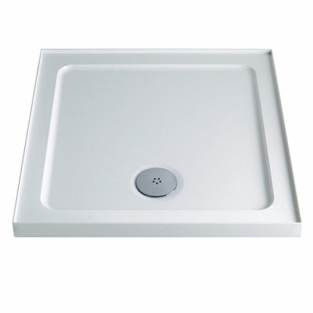 MX 760mm Square Durastone Shower Tray With Upstands Low Profile Stone Resin