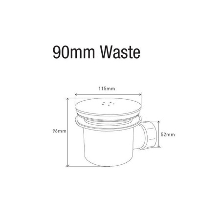 WBB MX 90mm Black Hi Flow Domed Shower Tray Waste (2)