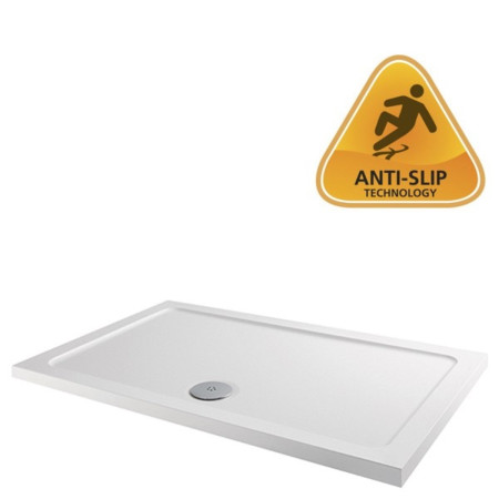 MX DucoStone 1400 x 760mm Anti Slip Rectangular Shower Tray with 90mm Waste with  anti slip image