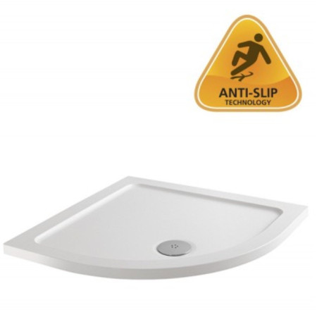 MX DucoStone 900 x 900mm Anti Slip Quadrant Shower Tray with 90mm Waste with anti-slip logo